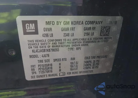 2019 Buick Encore Fwd Preferred z USA, uszkodzony, nr VIN KL4CJASB1KB798203